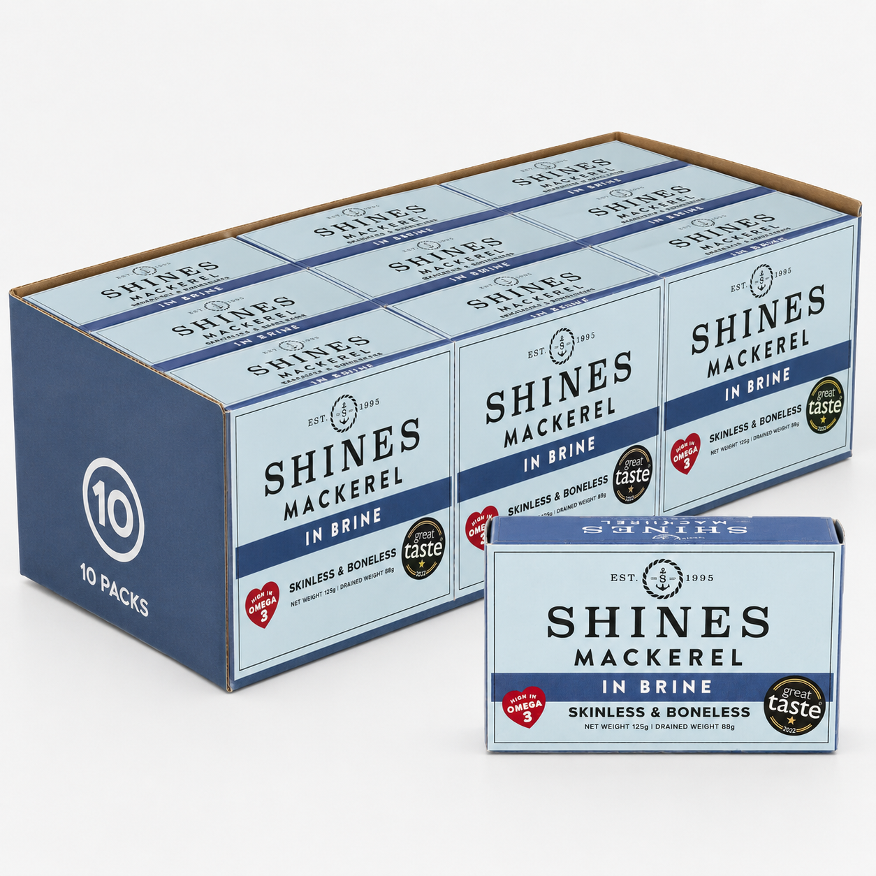 10 BOX Mackerel Fillets In Brine 125g