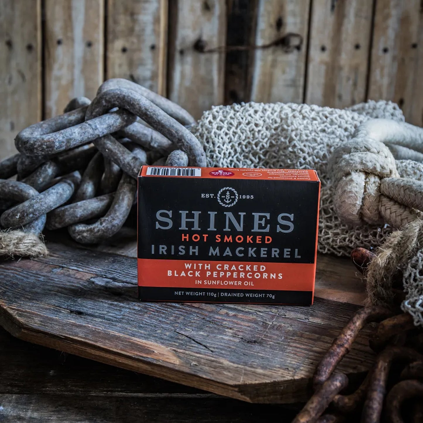 HOT SMOKED Mackerel Fillets with Peppercorns In Sunflower Oil 110g