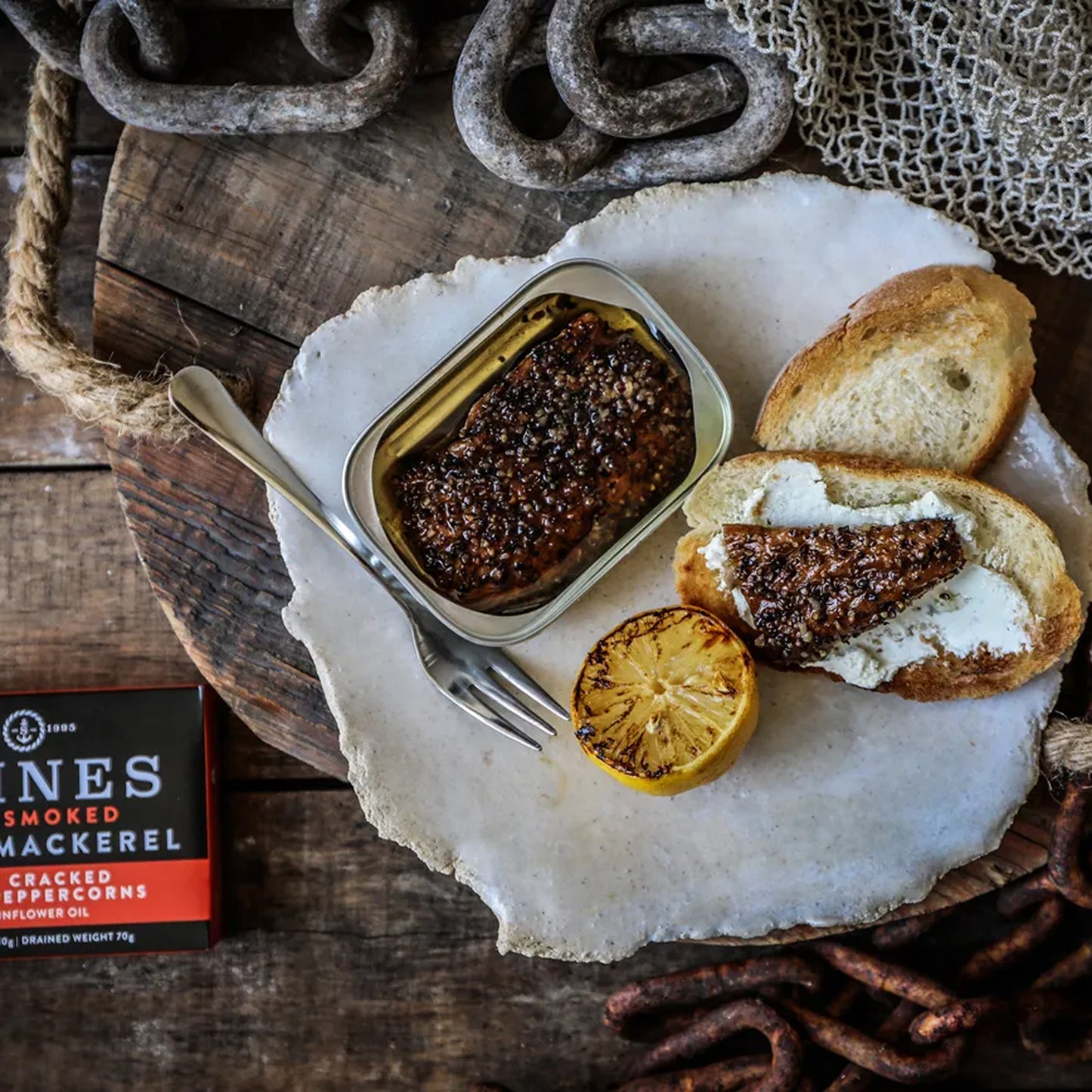 HOT SMOKED Mackerel Fillets with Peppercorns In Sunflower Oil 110g