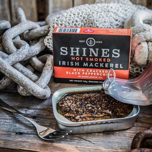 HOT SMOKED Mackerel Fillets with Peppercorns In Sunflower Oil 110g