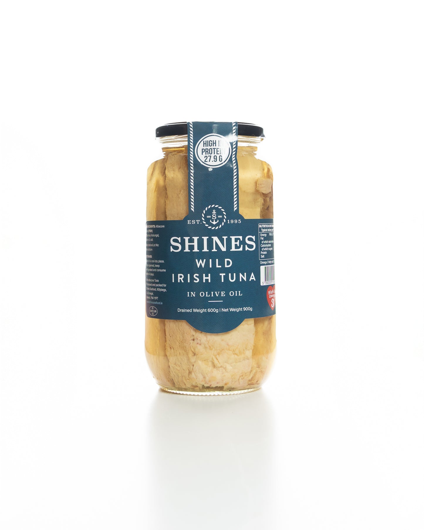 Shines Wild Irish Tuna in Olive Oil - 1kg GLASS JAR