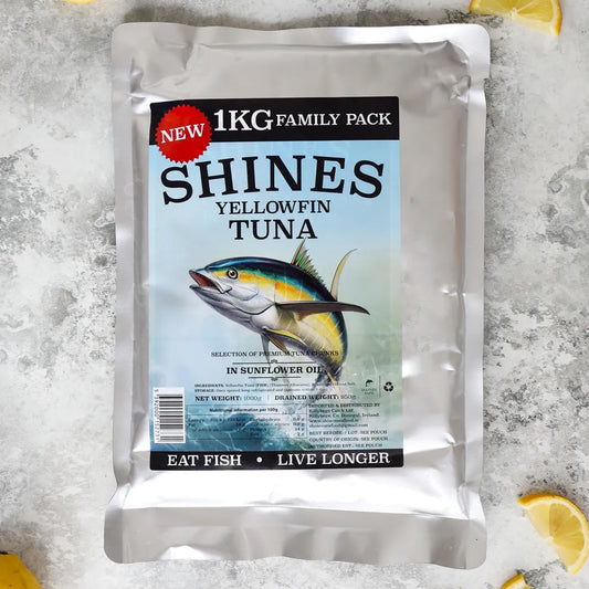 Shines Gourmet Yellowfin Tuna In Sunflower Oil 1kg Family pouch