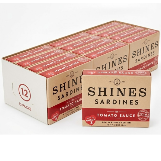 12  BOX x Shines Sardines in Tomato Sauce -106g