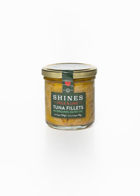 Shines Skipjack Tuna - Line and Pole - ORGANIC extra virgin olive oil 150g