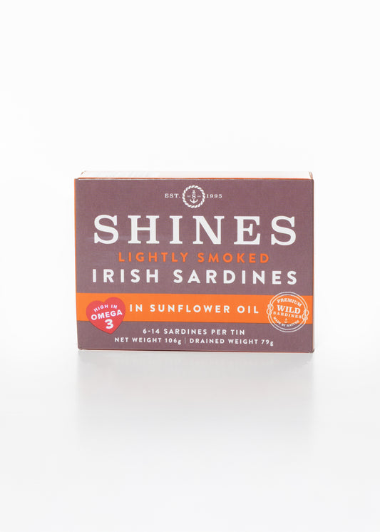 Shines LIGHTLY SMOKED Sardines in Sunflower Oil -106g