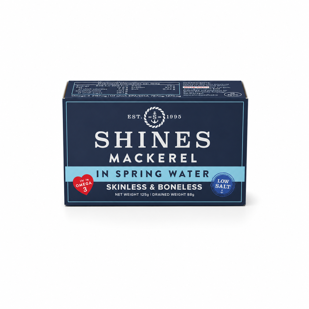 Mackerel Fillets In Spring Water - Low Salt 125g