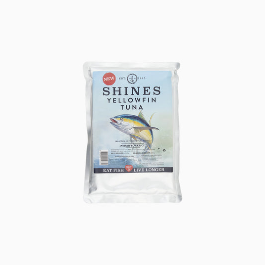 Shines Gourmet Yellowfin Tuna  In Sunflower Oil 1kg Family pouch