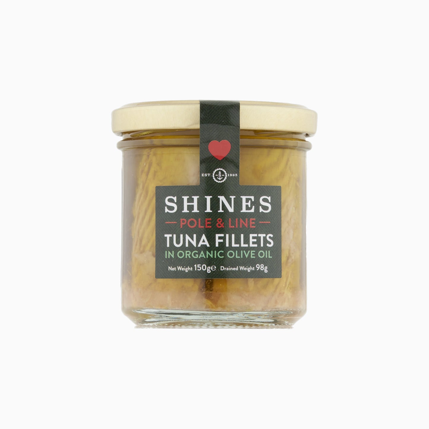 Shines Skipjack Tuna - Line and Pole - ORGANIC extra virgin olive oil 150g